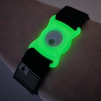 Freedom Band 4-18" Inch Adjustable for Freestyle Libre 3 : Transmitter Protection Sensor Cover Arm & Leg -No More Adhesive Patches (4-18" Active , Black) (Green Glow-in-The-Dark)