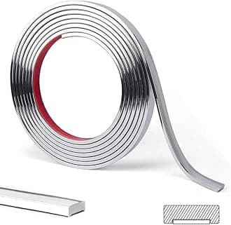 16.4 Ft Peel and Stick Trim,Flexible Peel and Stick Trim Molding,Molding Trim for Wall Tile Edges,Kitchen,Ceilings,Backsplash and Mirrior Frame Decor(Silver)