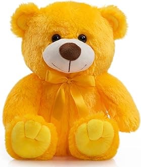 Super Color Teddy Bear Stuffed Animals Plush Toy for Children Girlfriend Family Congratulations Baby Shower Birthday Yellow 14 inch