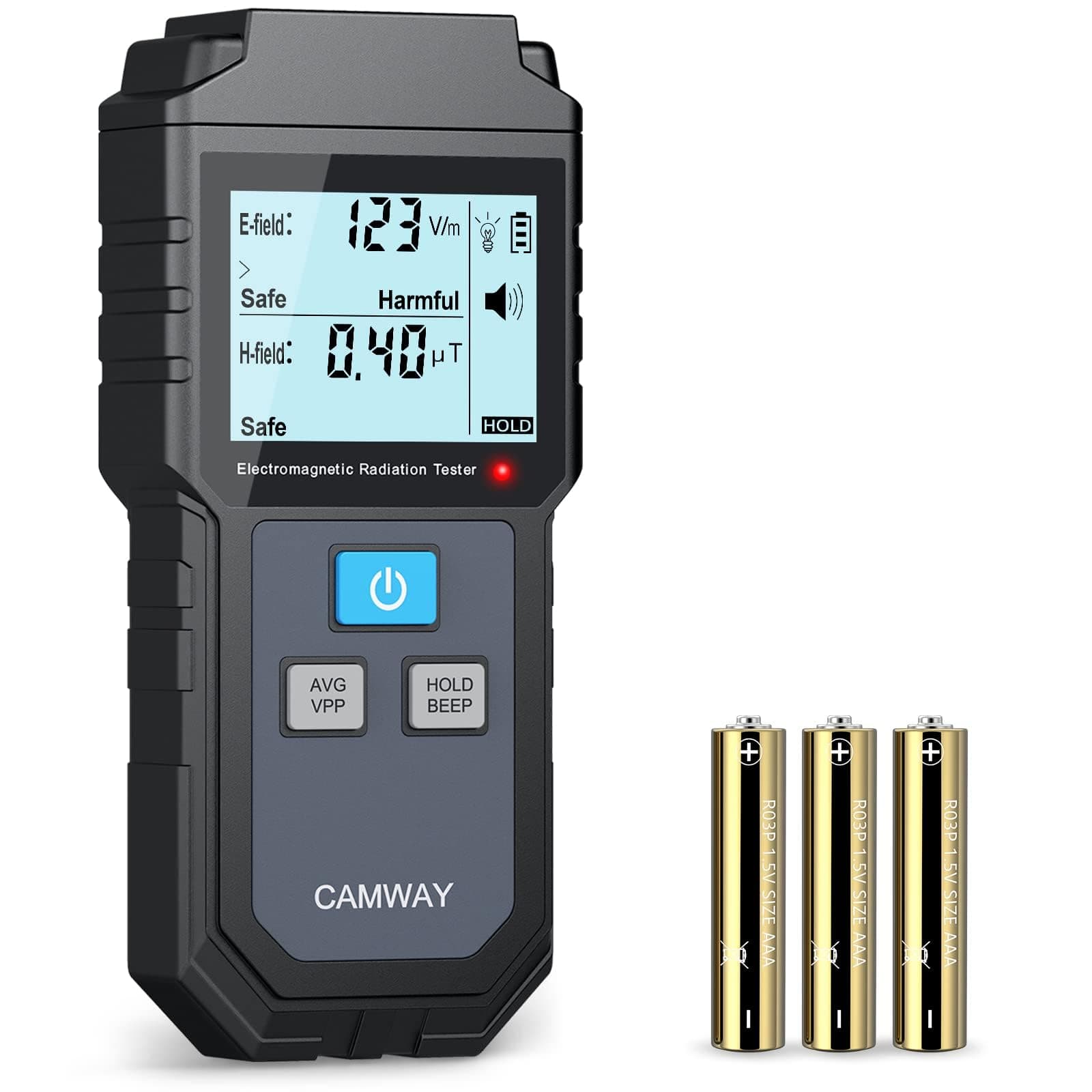 CAMWAYEMF Meter, Electromagnetic Field Detector Handheld Mini Digital Backlight LCD EMF Detector Sound and Light Alarm for Home EMF Inspections, Office, Outdoor, Ghost Hunting