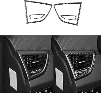 Car Dashboard Air Vent Outlet Premium Real Carbon Fiber Sticker Decal Compatible with Hyundai Veloster 2012 2013 2014 2015 2016 2017 Black Accessories