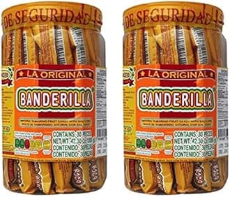 Banderilla Tama-Roca Tamarindo Mexican Candy Sticks. Contains 30 Pieces of Spicy Tamarind Candy With Salt And Chili 42.3 oz. (Pack of 2)