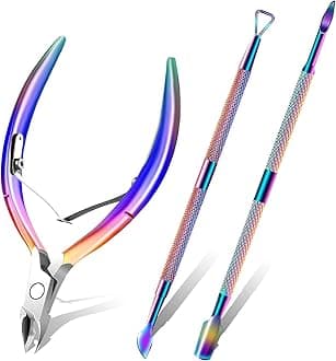 Cuticle Trimmer with Cuticle Pusher, Cuticle Remover Cuticle Scissors Manicure Tools, Professional Stainless Steel Cuticle Cutter, Dead Skin Remover Nail Tools for Fingernails and Toenails