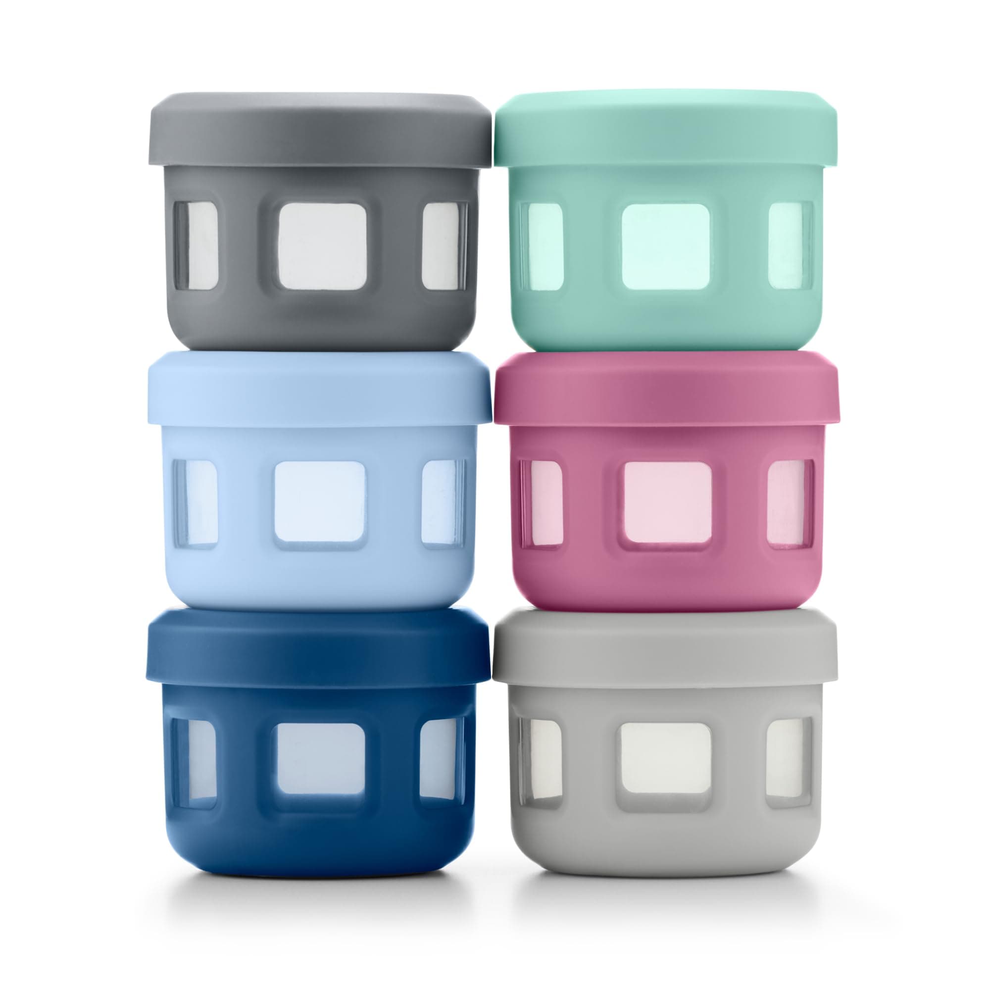 Ello Reusable Plastic Condiment Containers 4oz each with Screw-on Leak Proof Lid 6 Pack | Perfect for Salad Dressing Sauce Dips Lunchbox Picnic Travel Bento Box | BPA-Free | Dishwasher Safe | Sugar