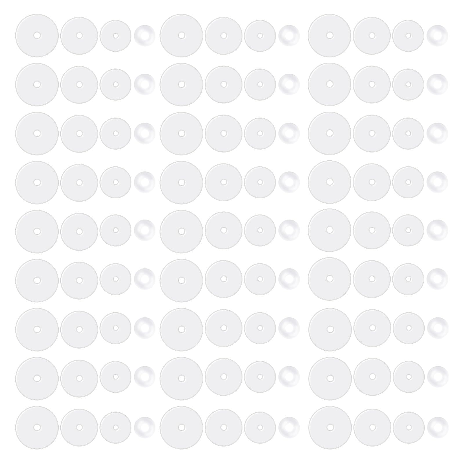 100 Pcs Clear Piercing Disc for Piercing Bump, 3/5/7/9 mm Clear Silicone Earrings Backs Plastic Disc Pads Stabilizer Earlobe Support Patches Earring Backs Earring Supports for Heavy Earrings