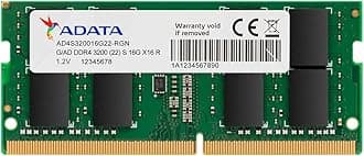 ADATA Premier 32GB 3200MHz SO-DIMM DDR4 Laptop Memory, Single RAM Module, Supports Intel & AMD CPUs, XMP Profile Support, Fast Data Transfer, Enhanced Efficiency, AD4S320032G22-SGN