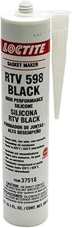 495074 Sealant, Black RTV 598, Silicone, 300 ml Cartridge, Each