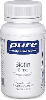 Pure Encapsulations Biotin 8mg - for Hair, Skin & Nails - for Women & Men - 60 Capsules
