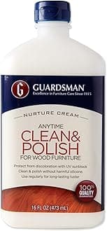 Guardsman Clean & Polish For Wood Furniture - Cream Polish 16.9 oz - Silicone Free, UV Protection - 461500