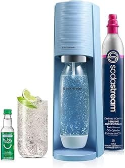 Terra Sparkling Water Maker (Misty Blue) with CO2, DWS Bottle and Bubly Drop