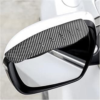 Blilo 2PCS Smoke Visor Guards for Car Side Mirrors - Waterproof Carbon Fiber Auto Rain Eyebrows for Cars, Trucks and SUVs - Universal Fit (Carbon Fibre/Black)