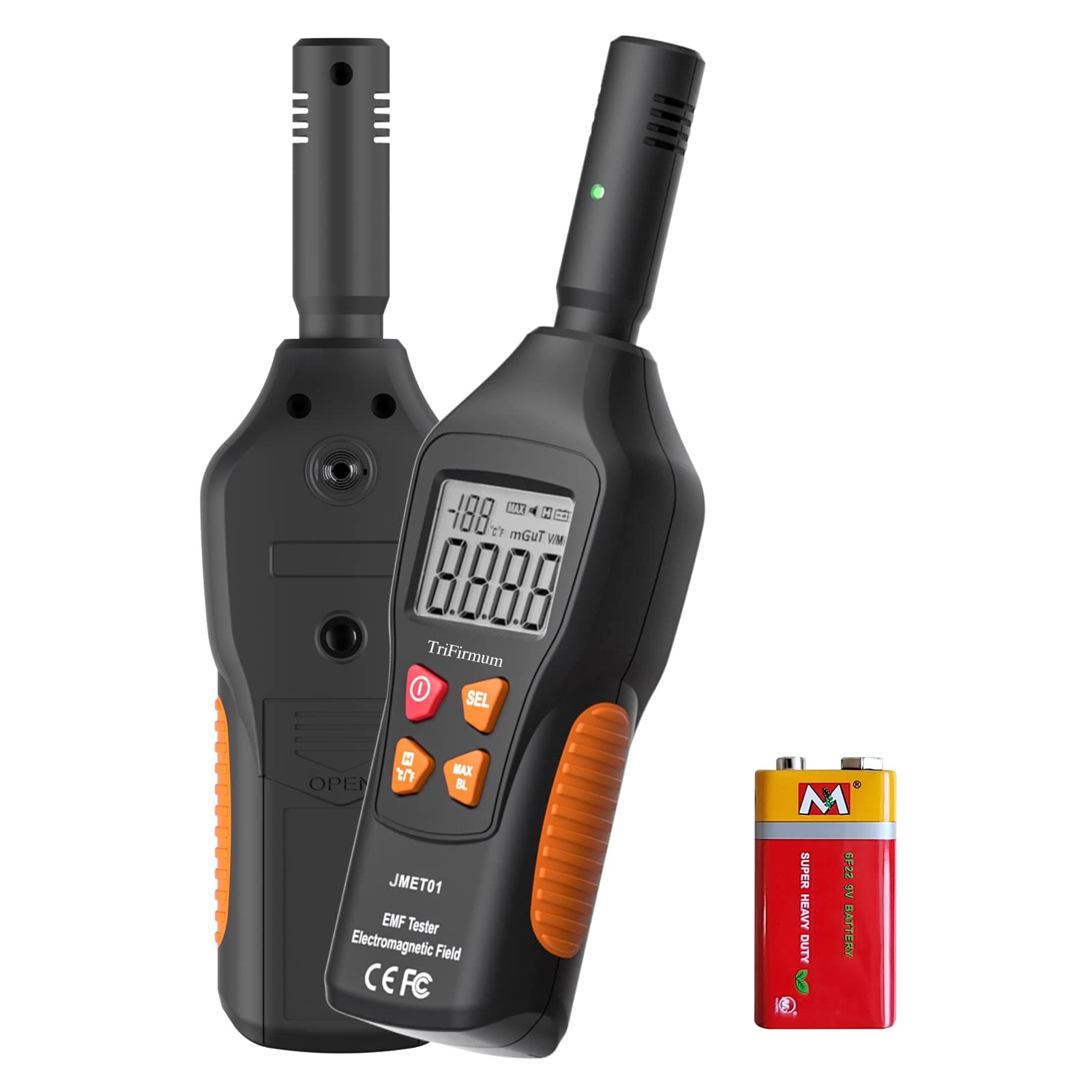 EMF Meter Reader EMF Detector, Digital Household Radiation Detector,3 in 1 Electromagnetic Field Meter with LCD Sound-Light Alarm