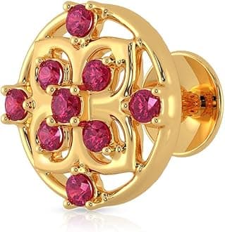 Malabar Gold & Diamonds 22KT | Pure Yellow Gold Precious Stone Nose Pin For Women