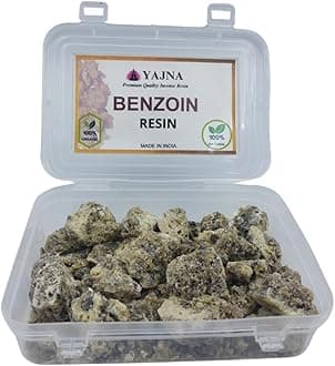 100% Pure-Indian-Ben-Zoin-Resin-by-Yajna Natural-Organic Tree-Gum-Incense-Solid-Crystals Aromatic-Incense-Tear-Rock-Sap Ideal-for-Meditation-Rooms-Yoga-Studios 1Lb-453.6-Grams-16-Ounce