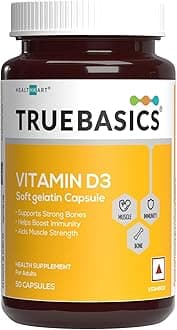 Vitamin D3 600 IU, for Healthy Bones, Strong Muscles, Boosts Immunity & Calcium Absorption, 50 Vitamin D Capsules