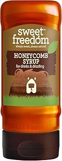 Sweet Freedom Honeycomb Syrup 350 g – Vegan Drizzle for Coffee and Pancakes, Naturally Sweetened with Fruits, Only 13 Kcal Per Teaspoon (Pack of 1)