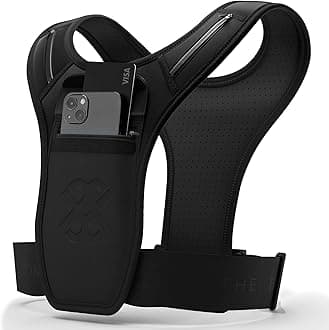 Running Vest Phone Holder | Unisex | One Size | Plus-Sized Mobile Phone Holder Chest Pocket | For Women and Men | Highly Adjustable Waist Belt | 3 Zipped Pockets