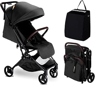 MAMAZING Ultra Air Lightweight Baby Travel Stroller with Carbon Fiber Frame, Compact & Airplane-Friendly, One-Handed Fold, 11.6 lbs, Perfect for Toddlers, Jet