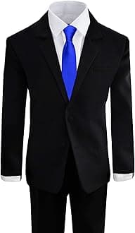 Black n Bianco Boys' Formal Black Suit with Shirt and Vest