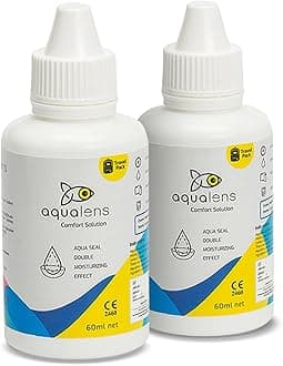 Aqualens Comfort Contact Lens Solution 60ML - Pack of 2 (Lens Cases Free)