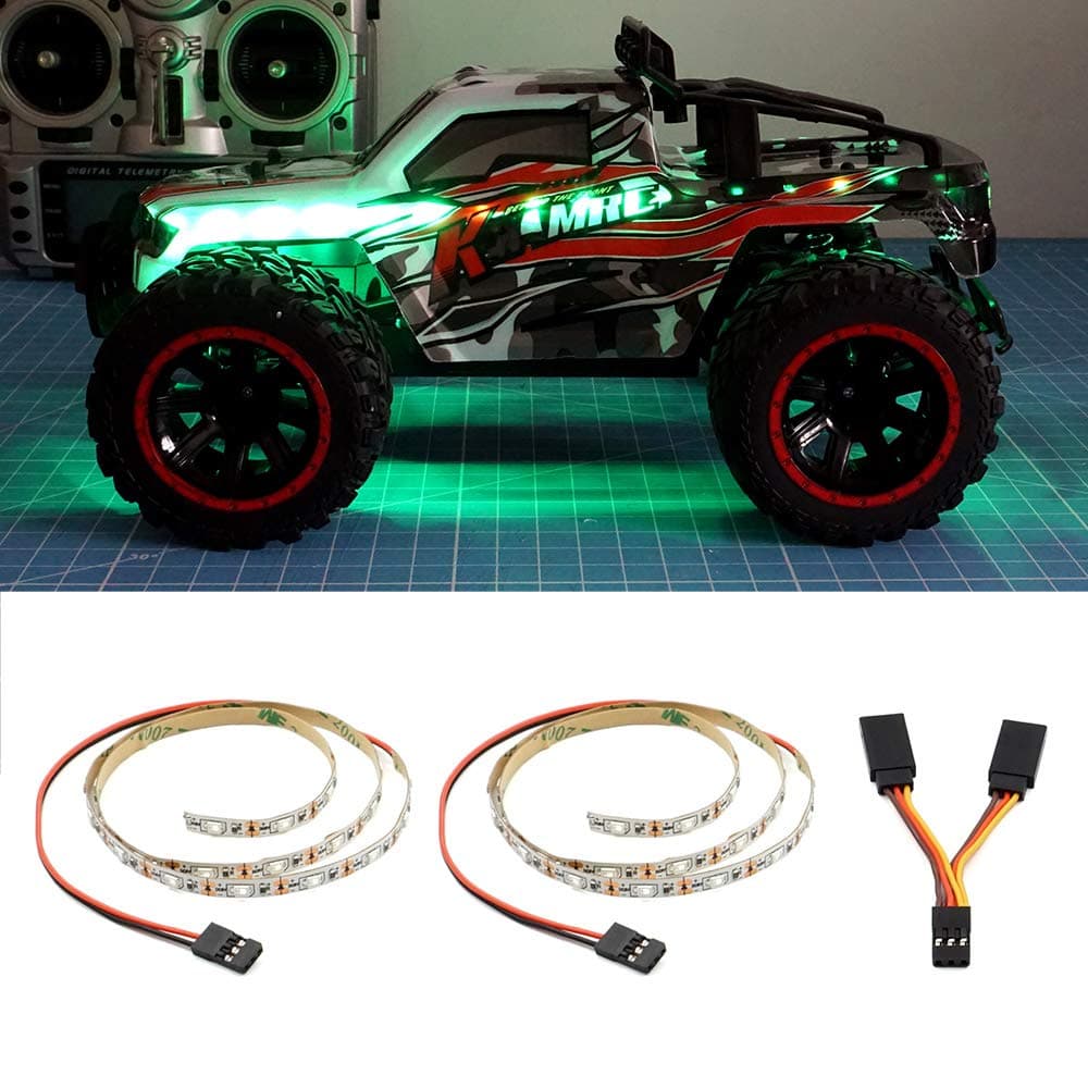 LED Light Strip for RC Fixed Wing Aeroplane Flying Wing Plane AR Wing Drone Model Car Truck (Green)