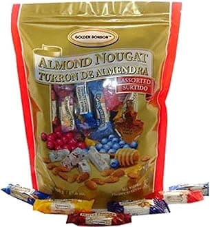 Assorted Almond Nougat Candy - Soft & Crunchy Mix, Gluten-Free, Halal Certified, No Artificial Flavors, 6 Flavors 350g / 12.4 oz