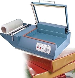 Heat Sealer Shrink Wrap Machine, L-Bar Packing Machine for Households Retail Industrial Sealing - Adjustable Time, Manual Heat Sealing and Cutting