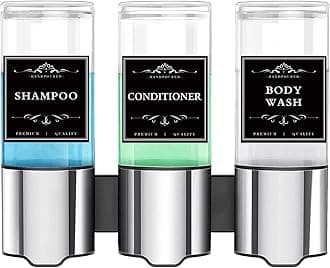 36 PCS Printed Waterproof Labels for Shampoo and Conditioner Bottles,Bathroom Soap Dispenser Organization Label Stickers Black