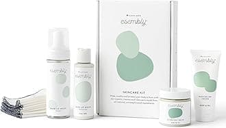 Esembly Skincare Kit, Baby Arrival Gift Set with Organic Diaper Creams, Reusable Organic Cotton Wipes and Wipe Cleanser with Foamer - Mama and Baby Essentials for Cloth Diapering
