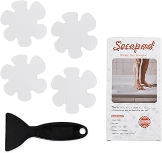 Non-Slip Bathtub Stickers Safety Bathroom Tubs Showers Treads Adhesive Decals Scraper (White Snowflake)