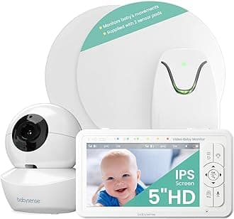 Babysense 7 Baby Breathing Movement Monitor for Home Use, Real-Time Alerts, Tracks & Notifies for Motion Irregularity, Full Bed Coverage with 2 Sensor Pads