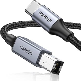 UGREEN USB B to C Printer Cable, USB Cable, Type-C to Type-B Cable, Durable for Audio DAC Mixer, MIDI Keyboard, Electronic Piano, DJ Controller, Printer, Scanner, Fax Machine, Etc. 3M