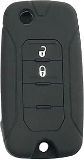 Silicone Key Cover Compatible for Jeep Compass,Trailhawk,Wrangler (Black)