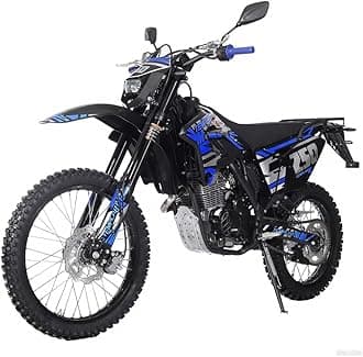 X-PRO Templar M 250cc Dirt Bike with Zongshen Engine 5 Speed Pit Bikes Adult Pitbike, Big 21"/18" Wheels! (Blue)