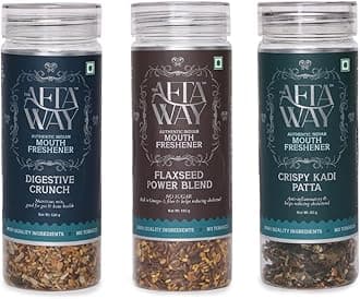 The AftaWay Festival Special | Digestive Delight Mukhwas Combo 330g (Pack of 3) – Digestive Crunch, Crispy Kadi Patta, Flaxseed Power Blend | Indian Mouth Freshener | After Meal Mukhwas Combo