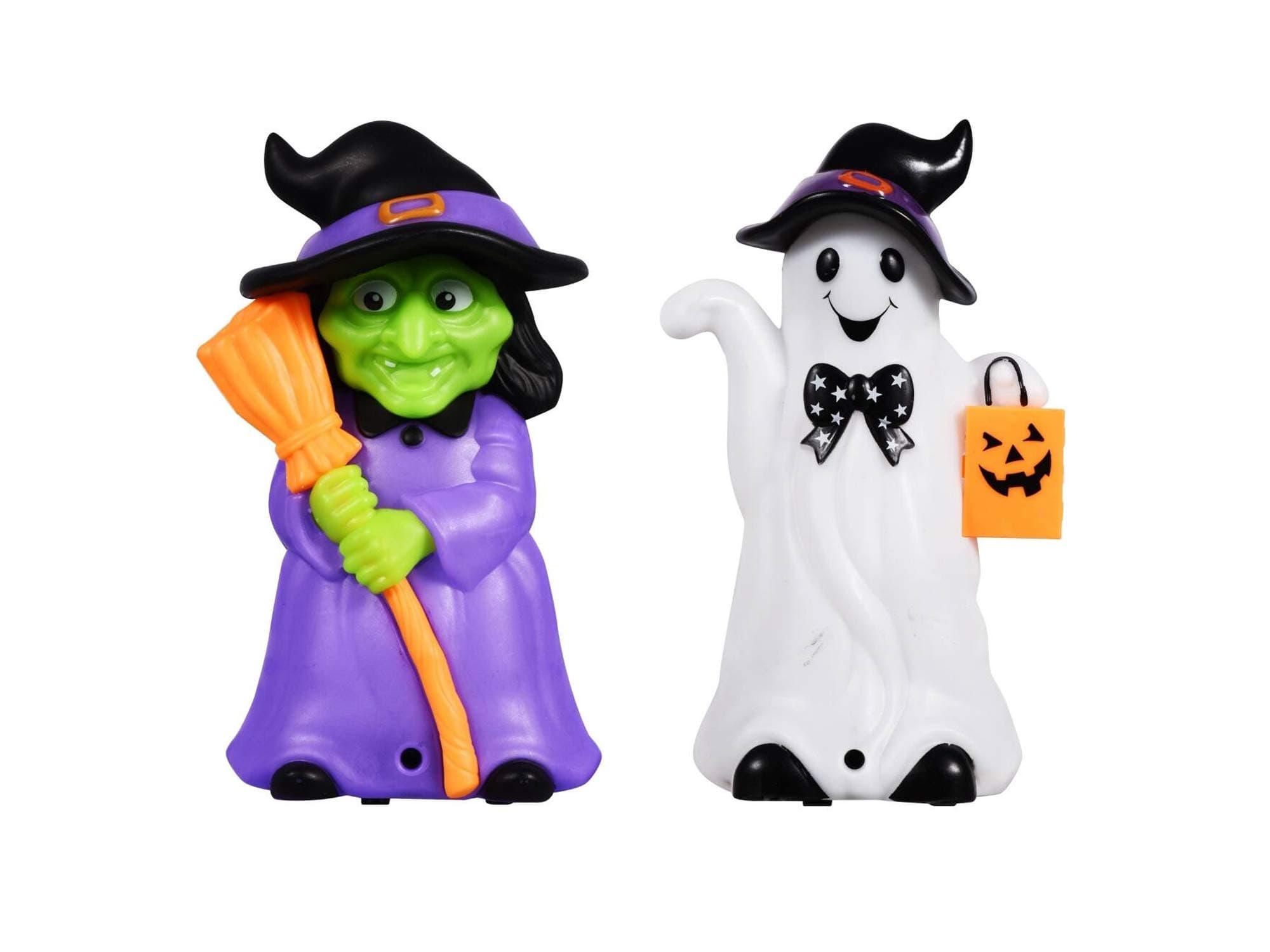 Witch and Ghost Motion Activated Light and Sound Figure Set for Halloween Decoration