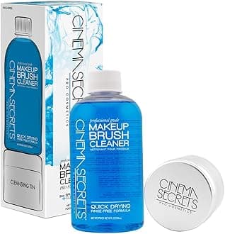 Cinema Secrets Original Blue Vanilla Makeup Brush Cleaner Kit - Professional Cleanser + Cleansing Tin for Makeup Brushes - Quick-Dry, Rinse-Free Formula - Removes Stubborn Waterproof Make Up