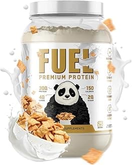 Panda Fuel Premium Protein Whey,Hydrolyzed Collagen,Casein,Probiotics, Enzymes, Keto Friendly,Time Release, 25 Servings (2.5 Pound, Cinnamon Toast)