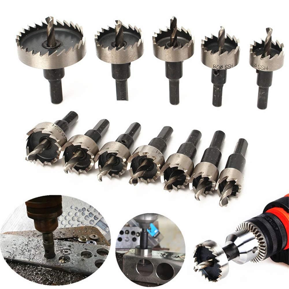 13 PCS Carbide Tip TCT Drill Bit Hole Saws Set Metal Alloy Hole Saw Kits for Stainless Steel Copper Iron Wood,5/8"- 2 1/9"