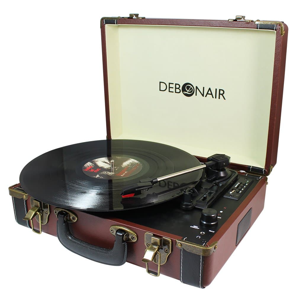 DEBONAIR Retro Turntable WITH Bluetooth AND USB Brown