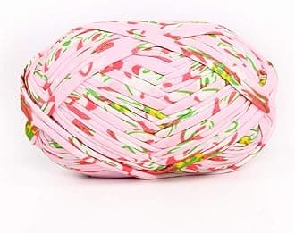 1 PCS Colorful T-Shirt Yarn Knitting Yarn for DIY Knitted(#62 Pink Flower)