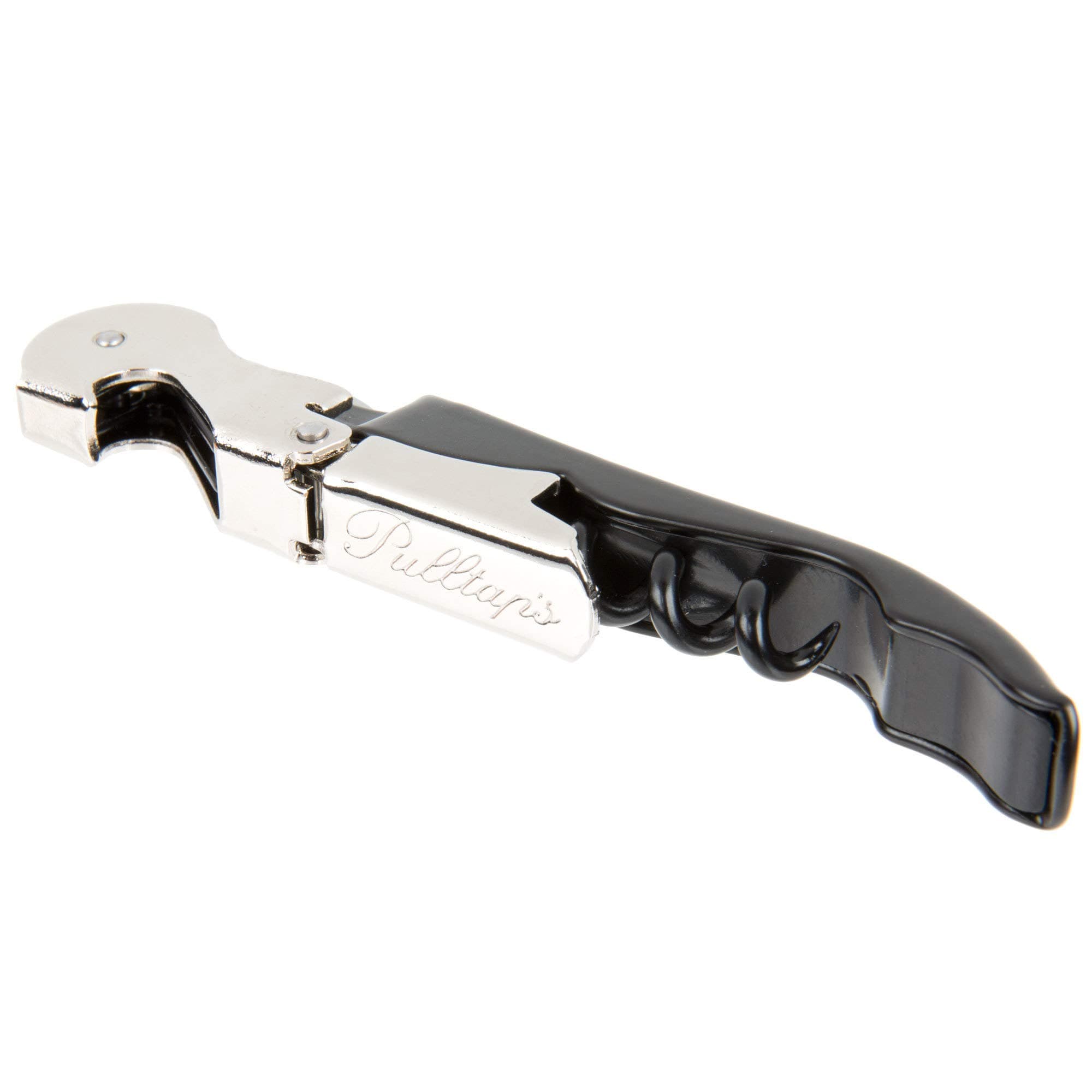 Pulltap's Double-Hinged Waiters Corkscrew (Black and Stainless Steel)