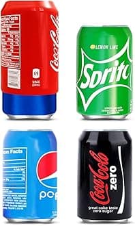 Can Covers that Look Like Soda, Silicone Sleeves for Cans, Can Wraps, Fits All 12FL OZ 355ml (Mixed, 4 Pack)
