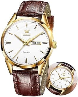 OLEVS Watches for Men Chronograph Business Wrist Watches Analog Quartz Moon Phase Stainless Steel Waterproof Luminous Dress Watches