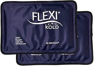 2 FlexiKold Gel Ice Packs - Ice Packs for Injuries Reusable, Back Pain Relief, Knee Ice Pack Wrap, After Surgery, Ice Pack for Knee - 6303-COLD-2PK by NatraCure - Medium – 2PK