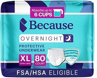 Overnight Absorbency Pull Ups - Adult Disposable Incontinence Underwear, Extra Absorbent Nighttime Briefs for Men and Women, White, XLarge, 80 Count (4 Packs of 20)