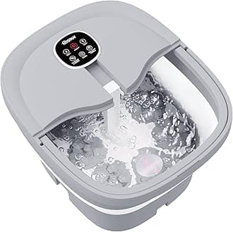 HOSPAN Collapsible Foot Spa Electric Rotary Massage, Foot Bath with Heat, Bubble, Remote, and 24 Motorized Shiatsu Massage Balls. Pedicure Foot Spa for Feet Stress Relief - FS02A