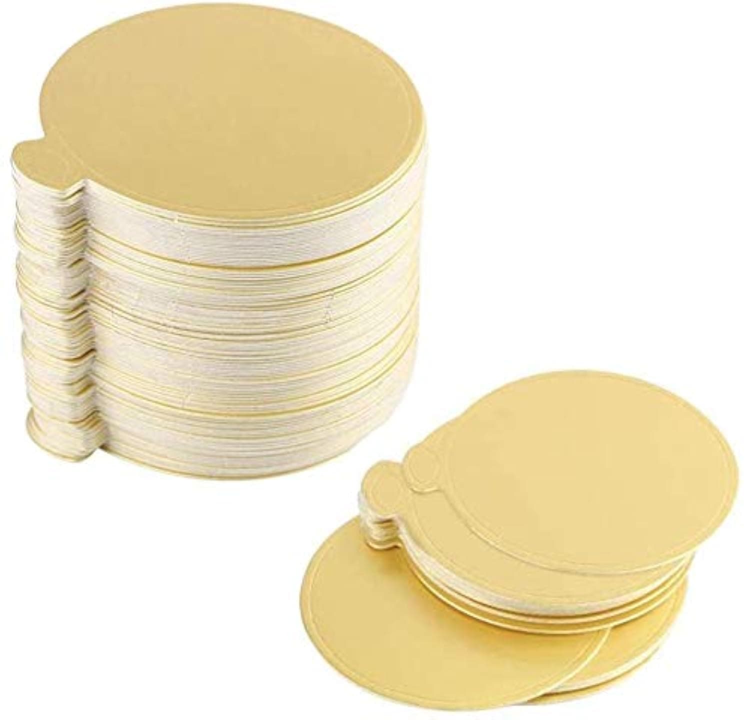 Maygone 100 PCS 3.25" Mini Cake Boards Round Cake Cardboard Circles Base For Mousse Cupcake Dessert Displays Tray, (Gold)