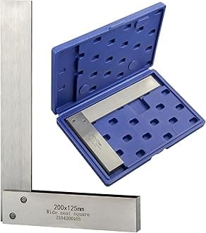 Machinist Square Precision Engineer Wide Seat Square 90 Right Angle Ground Hardened Steel Angle Ruler 7.9 x 5 Inch