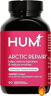 HUM Arctic Repair - Clear Skin Supplement with Vitamins A & E, Omegas 3, 6 & 9, and Lingonberry Seed Oil to Help Reduce Appearance of Wrinkles, Rejuvenate & Hydrate Skin (90 Vegan Softgels)